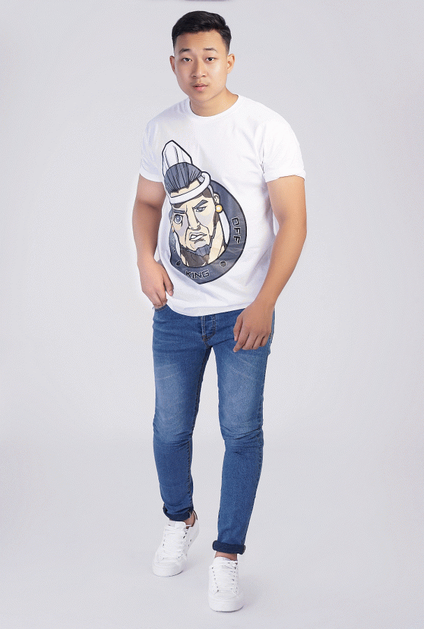 King  Design Printed T-shirt (White)